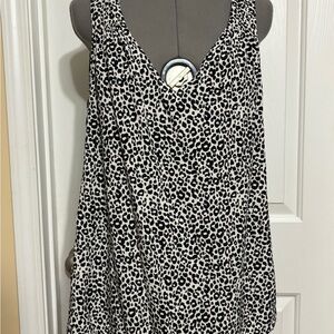 Old Navy Black and White Animal Print Tank Top